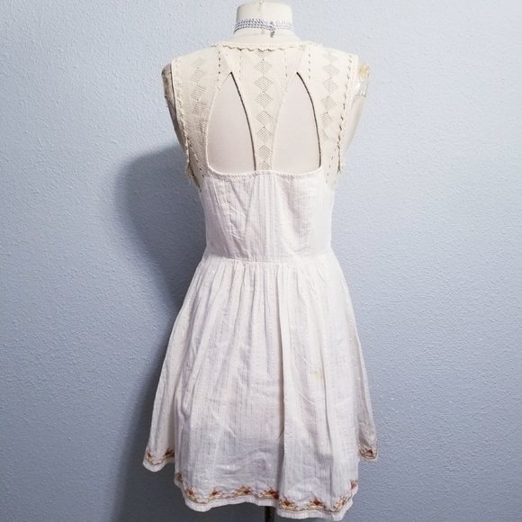 Free People | Hippie Boho Embroidered Sun Dress - Picture 3 of 10